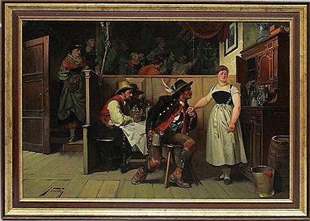 Der aufdringliche Verehrer in einem Wirtshaus