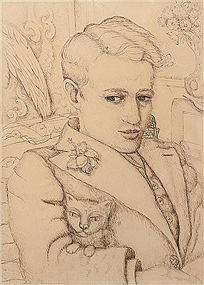 Self Portrait with cat by Denton Welch - Auction record, sale price, and art valuation. Compare with similar artists and explore comparable artworks.