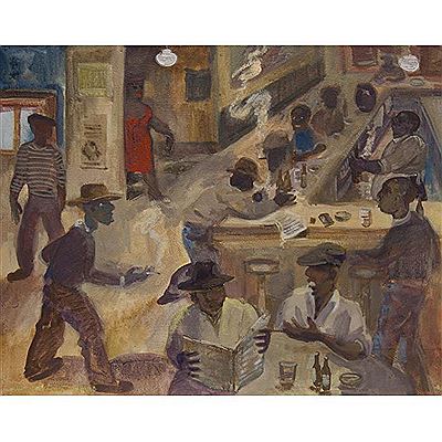 Bar Scene by Ulysses Tayes - Auction record, sale price, and art valuation. Compare with similar artists and explore comparable artworks.