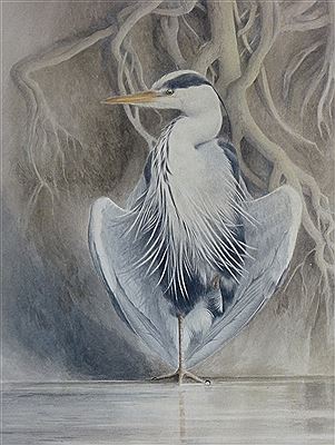 'Heron Sunbathing'