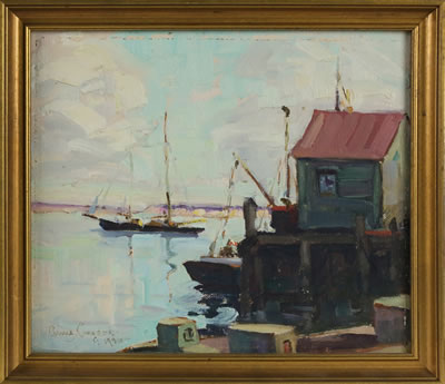View of Island Service Wharf and Nantucket Harbor