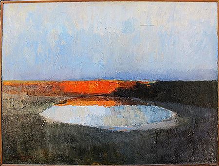 Sample artwork by John W Bashor (Born 1926), known for abstract western landscape painting, teaching - View similar artists and auction records
