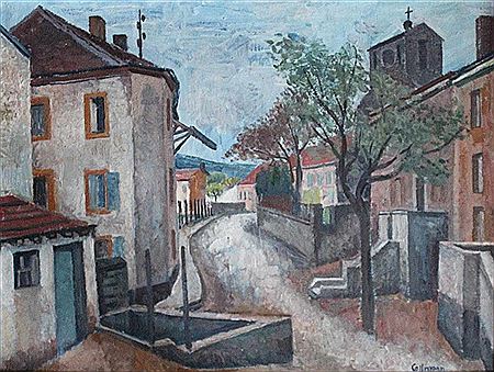 Straßenansicht eines saarländischen Dorfes