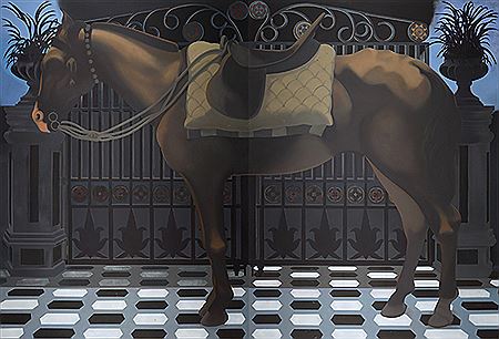 Sample artwork by Natraj Sharma (Born 1958), known for painting-industrial images, landscape, figures, abstraction, digital art - View similar artists and auction records