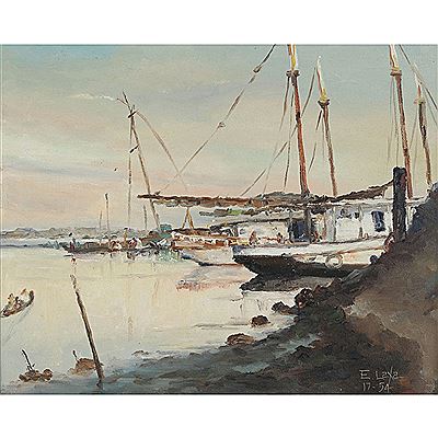 Sample artwork by Elias Laxa (1904 - 1990), known for painting; landscapes, seascapes - View similar artists and auction records