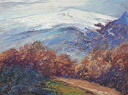 "Paisaje con montañas nevadas"