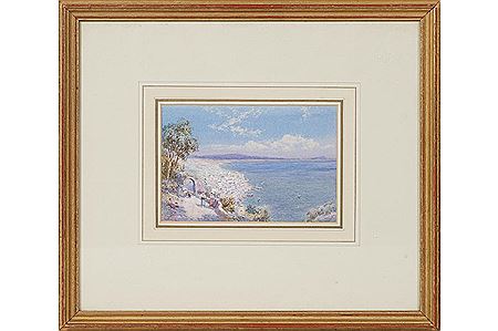 Figures overlooking the Mediterranean sea