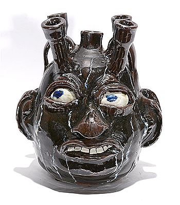Sample artwork by Chester Hewell (1980s), known for sculpture face jugs - View similar artists and auction records
