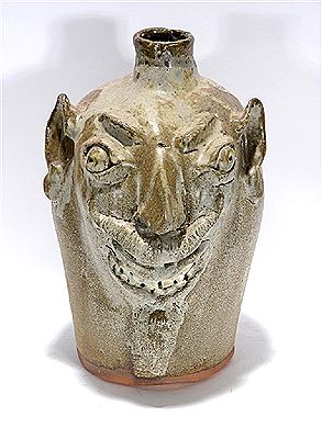 #1 Wood-Fired Salt Glazed Devil Face Jug