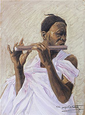 Joueur de flute africain