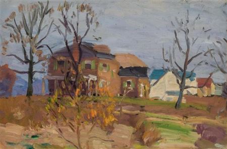 Autumn Landscape with Homes