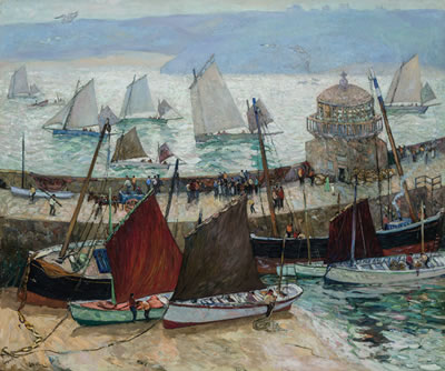 "The Old Lighthouse and Fleets of St. Ives"