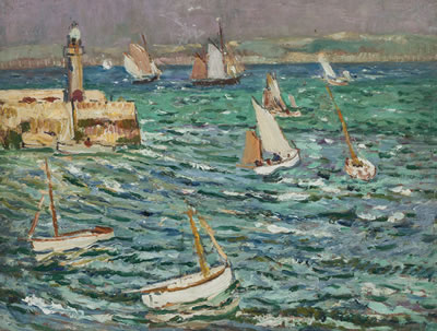 Lighthouse with Boats