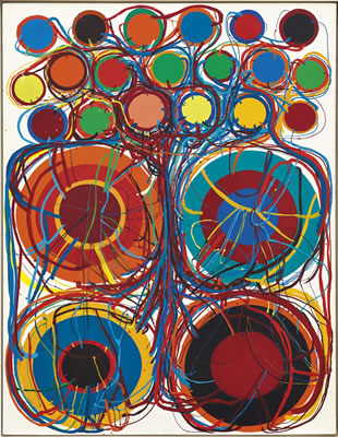 Sample artwork by Atsuko Tanaka (1932 - 2005), known for installations, wearable art, performance, sound and light, painting - View similar artists and auction records
