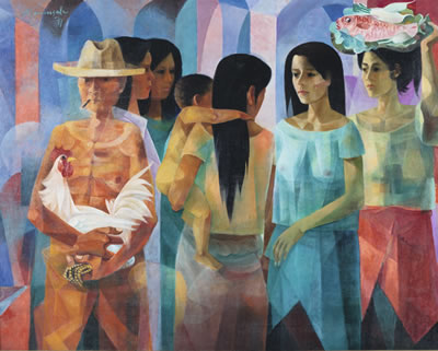 TIANGE (MARKET SCENE) by Vicente S Manansala - Auction record, sale price, and art valuation. Compare with similar artists and explore comparable artworks.