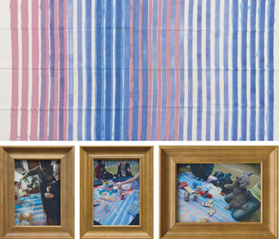 HAND PAINTED CLOTH USED WITH FRIENDS IN GATHERING (SET OF FOUR)