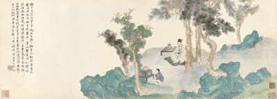 SCHOLAR BREWING TEA AFTER CHOU YING
