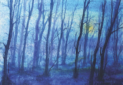 Blue Forest by Rudolf Usman - Auction record, sale price, and art valuation. Compare with similar artists and explore comparable artworks.