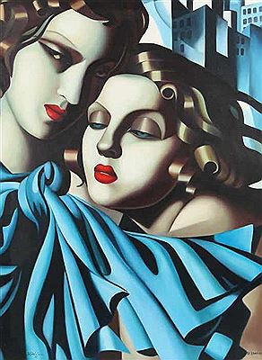"Portrait zweier junger Frauen" nach Tamara de Lempicka