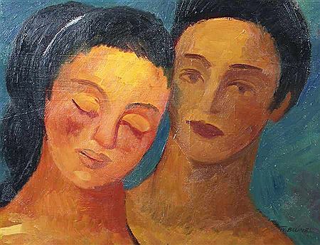 "Das Paar", Brustbildnis zweier junger Personen, die Köpfe zusammenhaltend, er den Betrachter anvisierend, sie den Blick nach unten gerichtet by Walter Blumel - Auction record, sale price, and art valuation. Compare with similar artists and explore comparable artworks.