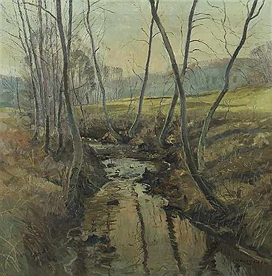 "Am Feuerbach", herbstliche Landschaft um den Feuerbach in Stuttgart