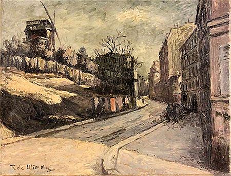 Rue Lepic et moulin de la galette (à Paris) by Rene Louis Pierre de Olinda - Auction record, sale price, and art valuation. Compare with similar artists and explore comparable artworks.