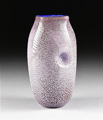 A BLOWN CASED GLASS VASE