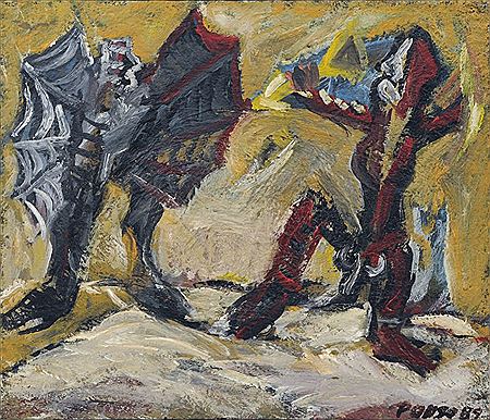 Figur und Drache.