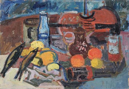 Stillleben mit Früchten und Violine. by Horst Weber - Auction record, sale price, and art valuation. Compare with similar artists and explore comparable artworks.