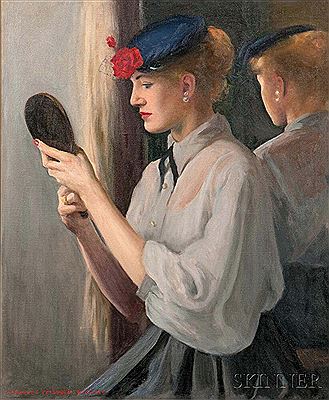 Studying Her Reflection