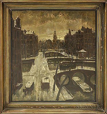 Bird's-eye View of Canals and Streets (Possibly Bruges) by Emile Lambrechts - Auction record, sale price, and art valuation. Compare with similar artists and explore comparable artworks.