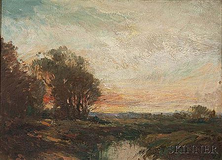 Tonalist Sunset Landscape