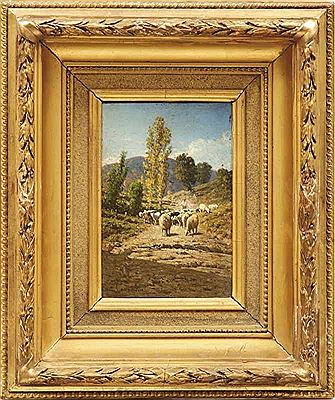 Schäfer mit seiner Herde auf einem Weg in südlicher Landschaft by Simone Campanile - Auction record, sale price, and art valuation. Compare with similar artists and explore comparable artworks.