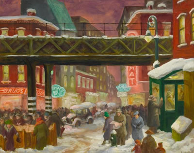 Sample artwork by Helen Farr Sloan (1911 - 2005), known for city genre, landscape, graphics - View similar artists and auction records