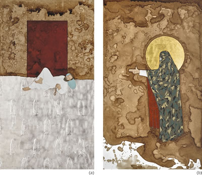 TWO WORKS: UNTITLED (MAN LOUNGING); UNTITLED (WOMAN POINTING)