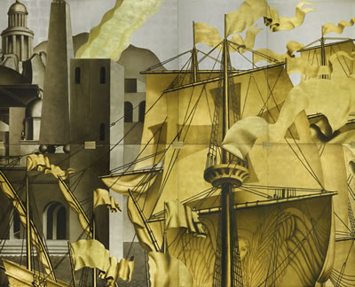 EIGHT PANELS FROM “THE BIRTH OF APHRODITE" MURAL FROM THE GRAND SALON OF THE S.S. NORMANDIE