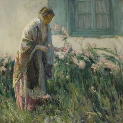 IN THE GARDEN by Myron Barlow - Auction record, sale price, and art valuation. Compare with similar artists and explore comparable artworks.