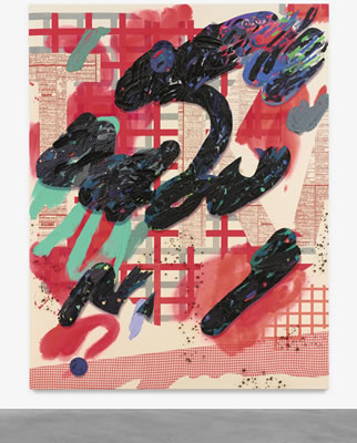 Sample artwork by Laura Owens (Born 1970), known for large-scale color field abstract paintings - View similar artists and auction records