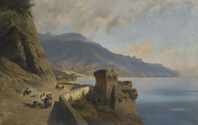 Sample artwork by Hermann Kruger (1823 - 1909), known for landscape painting, düsseldorf school - View similar artists and auction records
