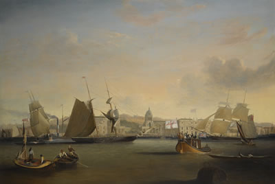 SHIPS SAILING OFF GREENWICH PALACE