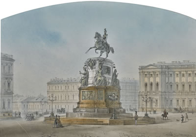 MONUMENT TO NICHOLAS I, ST ISAAC'S SQUARE by Iosef Iosefovich Charlemagne - Auction record, sale price, and art valuation. Compare with similar artists and explore comparable artworks.