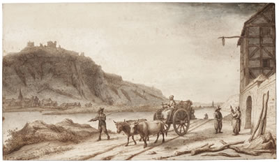 THE RHINE NEAR HAMMERSTEIN, WITH ANDERNACH, SEEN FROM THE NORTH