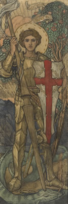ST. GEORGE, STUDY FOR A WINDOW AT WYNYARD PARK