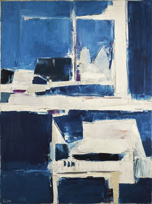Sample artwork by Peter Kinley (1926 - 1988), known for abstract figure painting - View similar artists and auction records