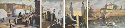 FOUR WATERCOLOURS (4)