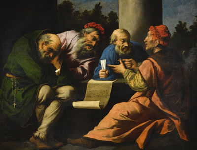 A DISPUTE AMONG THE DOCTORS, POSSIBLY THE FOUR FATHERS OF THE CHURCH