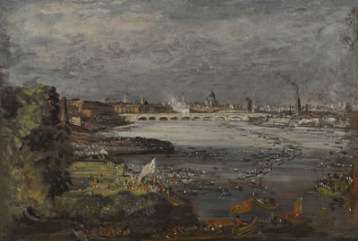 THE OPENING OF WATERLOO BRIDGE, SEEN FROM WHITEHALL STAIRS, LONDON, 18 JUNE 1817
