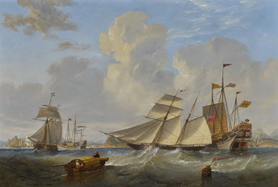 A BRITISH OPIUM SCHOONER AND OTHER SHIPPING OFF HONG KONG