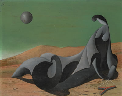 Sample artwork by Georges Spiro (1909 - 1994), known for surrealist, still life, figure, landscape painting - View similar artists and auction records