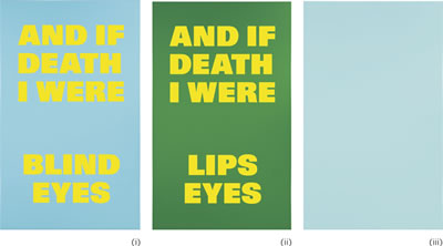 ABOUT DEATH II (TRIPTYCH) I. AND IF DEATH I WERE BLIND EYES II. AND IF DEATH I WERE LIPS EYES III. UNTITLED